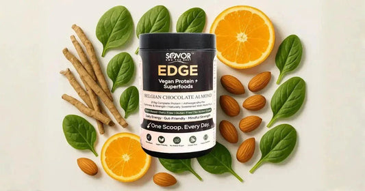 Sovor Edge: Plant Protein with B12, D3 & Ashwagandha - Sovor