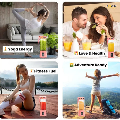 Portable Rechargeable Blender Juicer | 380ml USB Smoothie Maker - Sovor